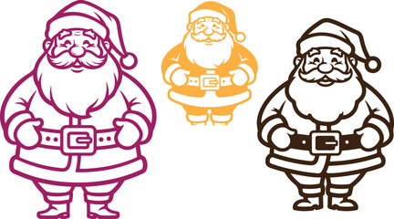 Three stylized owls in red purple and brown against a stark on transparent background