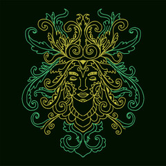 illustration hand drawn line art decorative of women