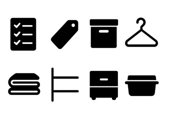 Organizational Tips Icons. Organizational tips. Filled icon set of organizational tips: checklist, label,