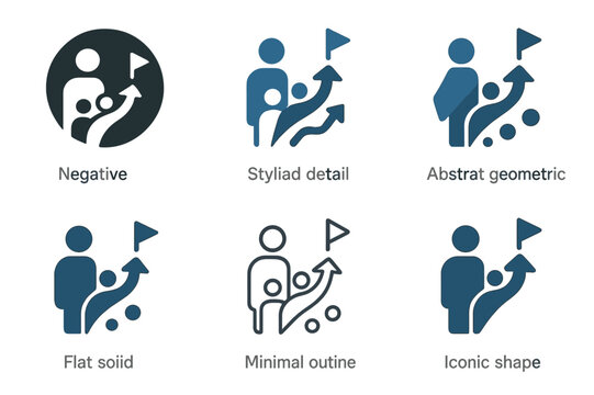 Mentor-Student Logos. A mentor guiding a student in career choices and personal development. Set Logo of A mentor guiding a student in career choices and