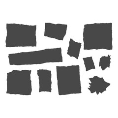 set of torn paper sheets and ripped paper collection vector illustration