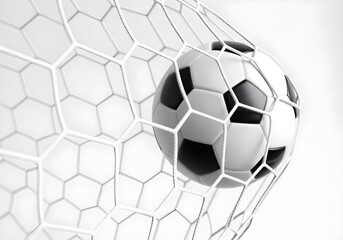 Soccer ball in goal net