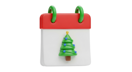 A festive Christmas countdown calendar sparking joy and anticipation for holiday season on transparent background