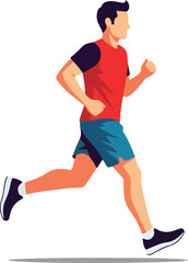 Active Man Jogging or Running Isolated on White Background for Fitness Concept