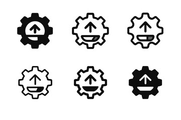 Efficient Progress Icons. Work smarter, not harder. Icon set. Set Logo of productivity: efficient progress bar icon. harmonious logo variations of the same