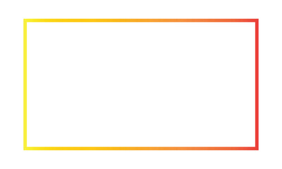 Color gradient rectangular frame in yellow and red modern minimal border vector design for poster, photo, invitation, digital layout, and creative graphic projects