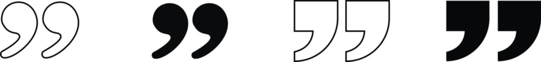 Naklejka premium Quotation marks Icon set double quote symbol vector Illustration.