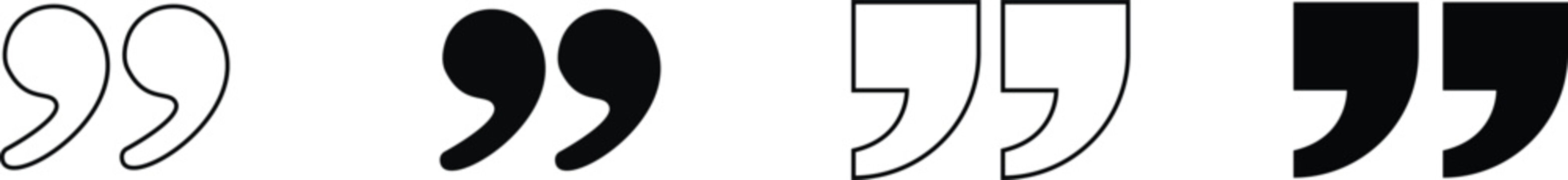 Quotation marks Icon set double quote symbol vector Illustration.