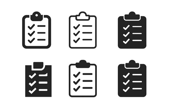 Differentiated Instruction Logos. Differentiated instruction. Icon set. Set Logo of Differentiated instruction: formative assessment clipboard with checkmarks.