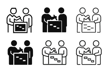 Fototapeta premium Laboratory Logo Variations. Laboratory assistants performing hands-on tasks. Set Logo of Laboratory assistants performing hands-on tasks: gel electrophoresis