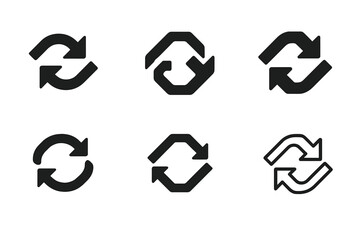 Obraz premium Harmonious Risk Logos. Business continuity risk. Set Logo of Business continuity risk: interrupted looped arrows. harmonious logo variations of the same