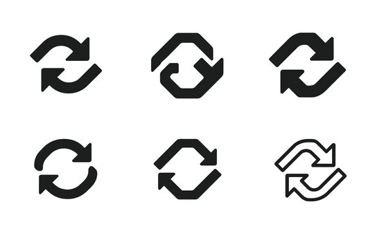 Harmonious Risk Logos. Business continuity risk. Set Logo of Business continuity risk: interrupted looped arrows. harmonious logo variations of the same