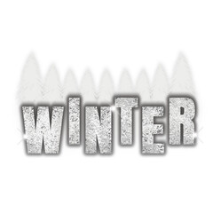 Seasonal Sparkling Playful Winter Text Font Style and Winter White Trees, Holiday, Transparent PNG 