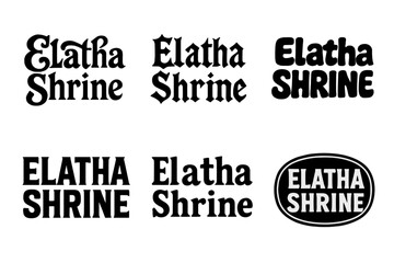 Obraz premium Elatha Shrine Lettering Grid. Elatha Shrine. Set lettering. harmonious lettering variations of the same emblematic concept, each with different artistic