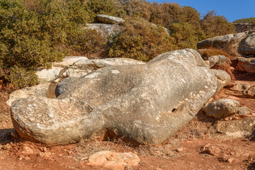 Unfinished Kouros of Faragi in Melanes, Naxos Island, Greec