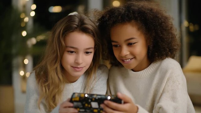 Young inventors creating interactive holiday robots that deliver small gifts around the house, emotion of excitement and pride visible, symbolizing tech-savvy festive activities and creative