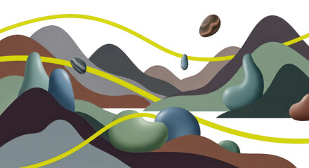 Hills isolated on transparent background