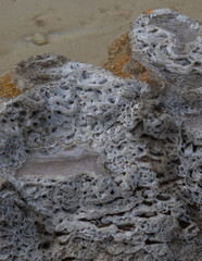Closeup of geyserite formations, Yellowstone National Park