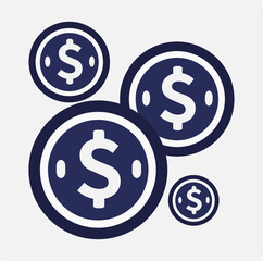 Multiple Digital Currency Coins Icon