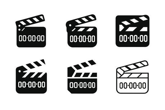 Harmonious Logo Variations. Music video shoots and production. Set Logo of Music video shoots and production: playback slate with timecode. Icon set.