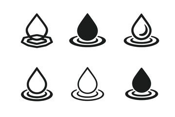 Nature Therapy Logos. Nature-based therapies for mental health. Set Logo of Nature-based therapies for mental health: water droplet forming a calm ripple. Icon