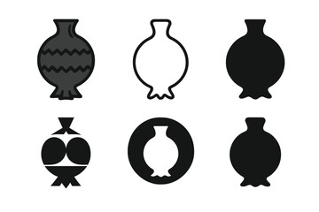 Whoopee Cushion Icons. Humorous Content. Set Logo of Humorous Content: whoopee cushion. Icon set. harmonious logo variations of the same emblematic concept,