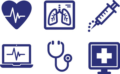 Healthcare Vitality Icons Flat Design Elements Health Wellness Longevity Medical Equipment Symbols Patient Care