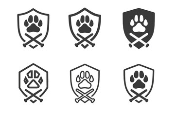 Wildlife Conservation Icons. Wildlife habitats and endangered species conservation. Icon set. Set Logo of Wildlife habitats and endangered species
