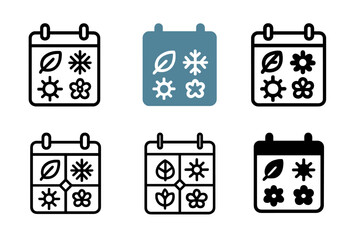 Naklejka premium Seasonal Hygiene Icons. Seasonal hygiene tips. Set Logo of Seasonal hygiene tips: seasonal cleanliness calendar. Icon set. harmonious logo variations of the