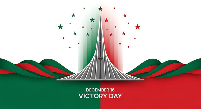 Bangladesh victory day celebration with national memorial and national flag colors - Powered by Adobe