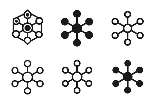 Digital Marketing Logos. Digital marketing strategies in the modern world. Icon set. Set Logo of Digital marketing strategies in the modern world: social media