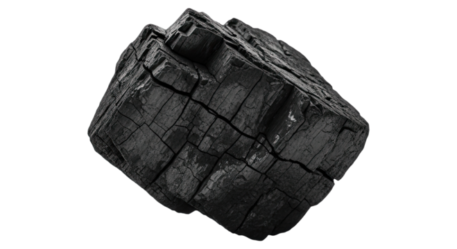 A Detailed Closeup View of a Piece of Natural Charcoal