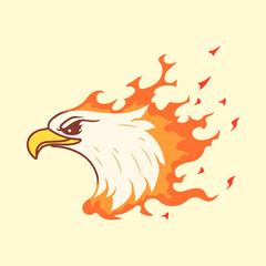 Fiery Hawk Flying with Flame Body
