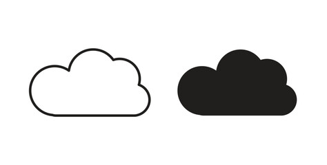 Cloud icon with line and silhouette versions.