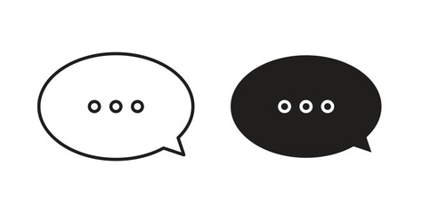 Comment icon with line and silhouette versions.