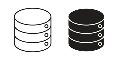 Database icon with line and silhouette versions.