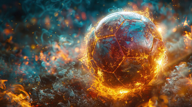 Spain celebrates as World Football Champion &mdash; players lifting the golden trophy high, red and yellow flags waving, fans cheering with pride, passion, and joy filling the stadium under bright lights.