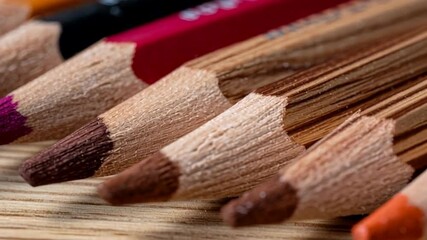 Close-up of colored pencils, artistic inspiration for creatives, school supplies for back-to-school season, vibrant colors for art projects - Powered by Adobe
