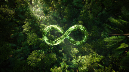 Circular economy concept symbolizing sustainability and resource reuse in nature