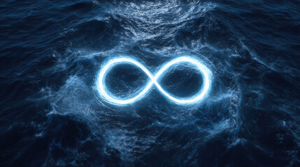 Circular resource flow concept symbolizing ocean sustainability and recycling