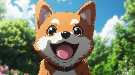 Playful anime dog