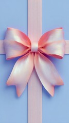 Closeup flat illustration of perfectly tied ribbon on gift