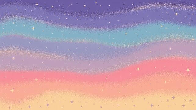 Pastel sky background with stars soft gradient colors in a dreamy illustration perfect for wallpapers and graphic design projects - Powered by Adobe