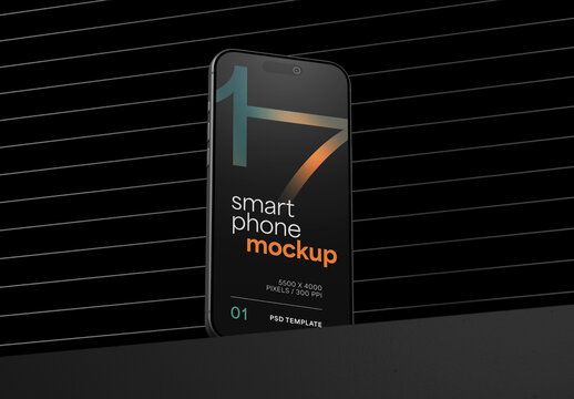 Dark Smartphone Mockup for App UI Designs