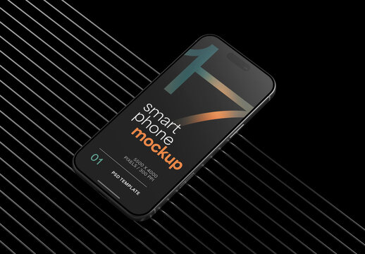 Dark Smartphone Mockup for App UI Designs