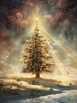 Classic Christmas Wall Art Collection &ndash; Festive Holiday Scenes with Tree, Wreath, Santa and Snowy Village