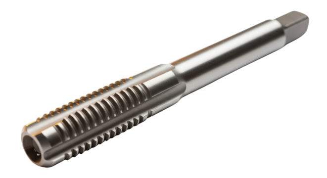 Metal Threading Tap Tool With Hexagonal End cutting isolated on a transparent background - Powered by Adobe