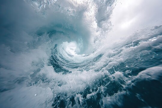 Dynamic ocean wave crashing