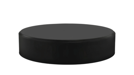 Empty round black podium isolated on transparent background