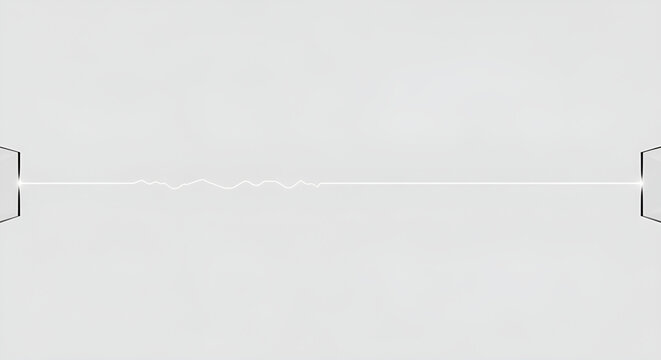 Abstract representation of a digital data transfer across a bright waveform signal - Powered by Adobe